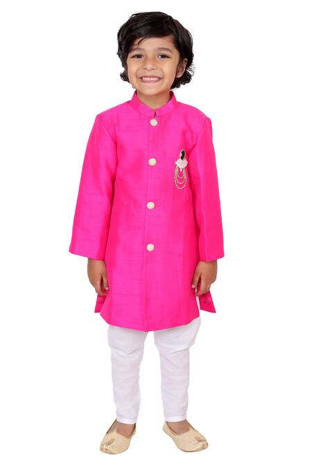 Buy Tiny Pants Pink Chiffon, Cotton Beads Placement Embroidered Sherwani Set Online at Aza Fashions Buy_Tiny Pants_Pink Chiffon, Cotton Beads Placement Embroidered Sherwani Set _Online_at_Aza_Fashions