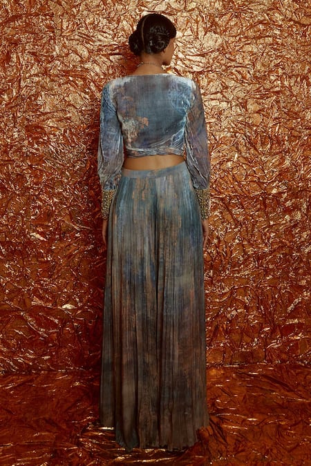 Nirmooha Printed Wrap Top & Sharara Set 