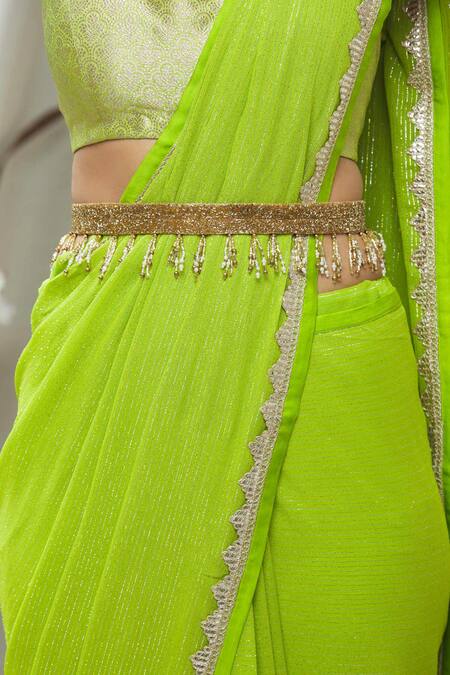 Shop Ranian Gold Cut Work, Beads Cutdana Embroidered Belt Online at Aza Fashions Shop_Ranian_Gold Cut Work, Beads Cutdana Embroidered Belt _Online_at_Aza_Fashions