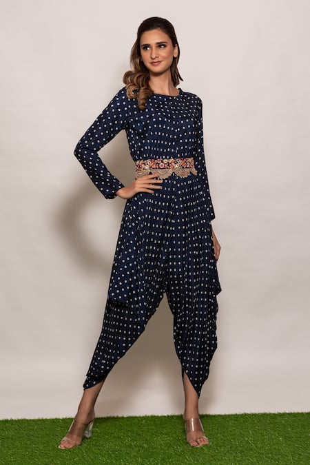 Vara by Vibha n Priti Bandhani Print Dhoti Style Jumpsuit 