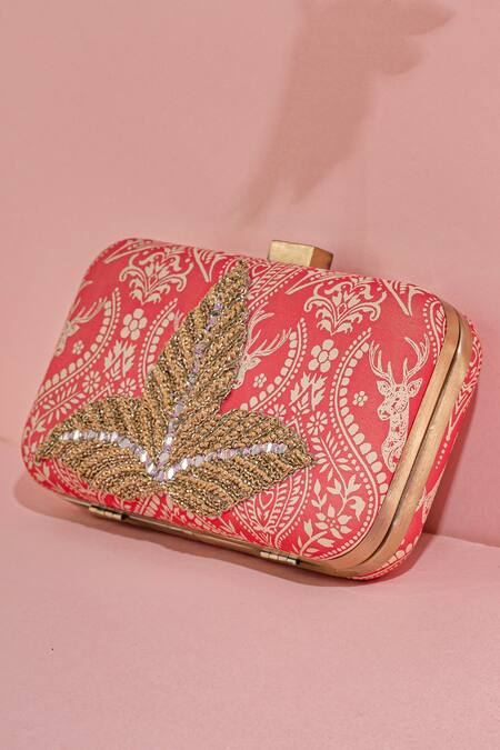 Deepsum Ethnic Raw Silk Gota Work Saree Clutch Mobile Pouch Waist Clip  Ladies Purse Gift For Women Mobile Pouch Pink - Price in India |  Flipkart.com