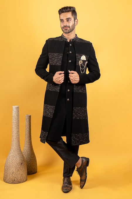 Soniya G Printed Jacket & Sherwani Set 