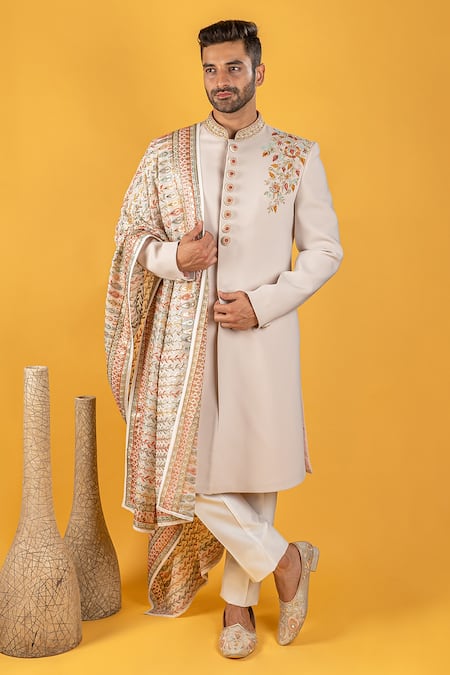 Soniya G Silk Sherwani Set 