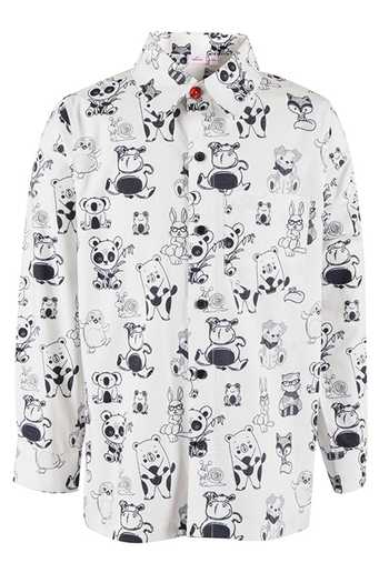 STELLA ROSSA BY LES PETITS_Black Poplin Doodle Shirt _Online_at_Aza_Fashions