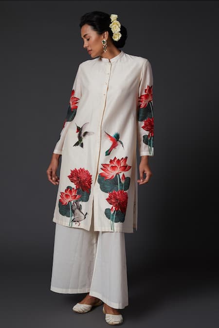 Balance by Rohit Bal Chanderi Silk Kurta & Palazzo Set 