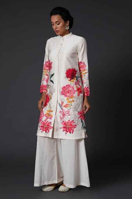 Balance by Rohit Bal Chanderi Silk Kurta and Palazzo Set 