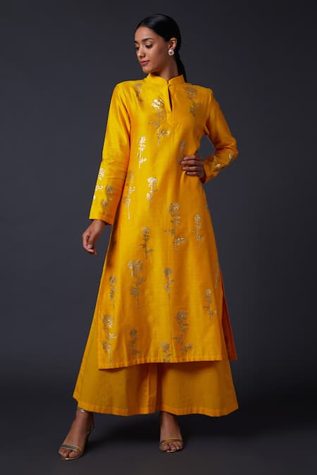 Balance By Rohit Bal Silk Chanderi Printed Kurta & Palazzo Set 