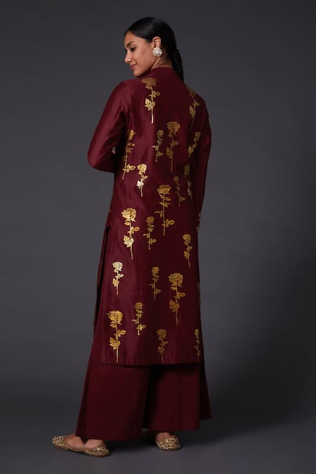 Balance By Rohit Bal Silk Chanderi Printed Kurta & Palazzo Set 