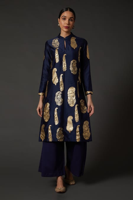 Balance by Rohit Bal Silk Chanderi Printed Kurta & Palazzo Set 