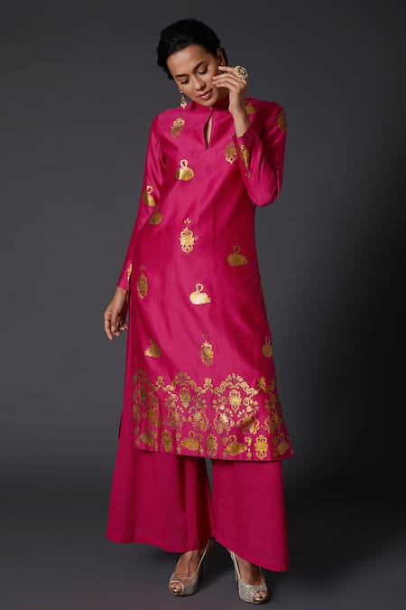 Balance by Rohit Bal Chanderi Silk Kurta & Palazzo Set 