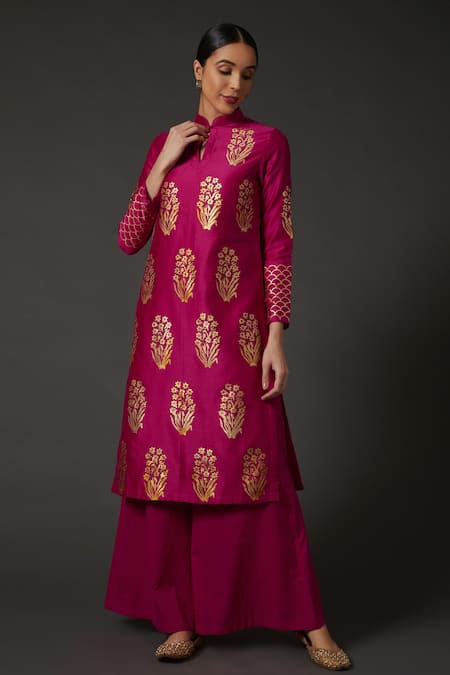 Balance By Rohit Bal Chanderi Silk Kurta & Palazzo Set 