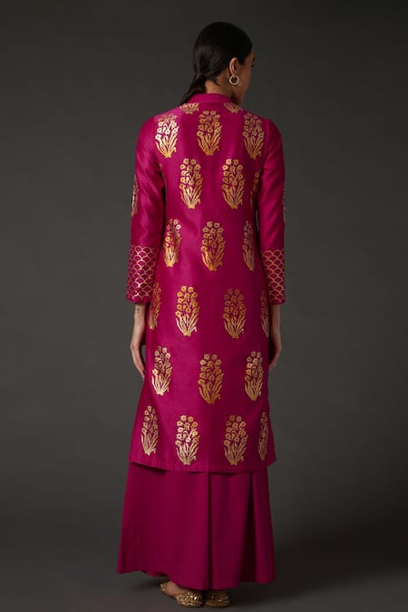 Balance By Rohit Bal Chanderi Silk Kurta & Palazzo Set 