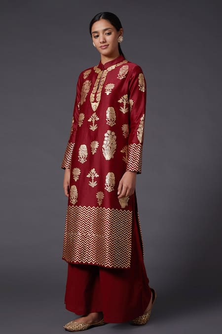 Balance by Rohit Bal Silk Chanderi Printed Kurta & Palazzo Set 