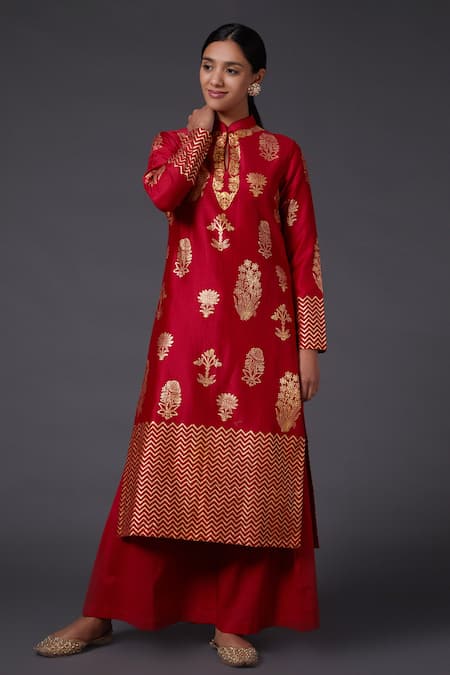 Balance by Rohit Bal Silk Chanderi Kurta & Palazzo Set 