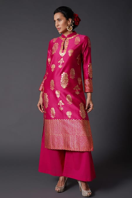 Balance by Rohit Bal Silk Chanderi Kurta & Palazzo Set 