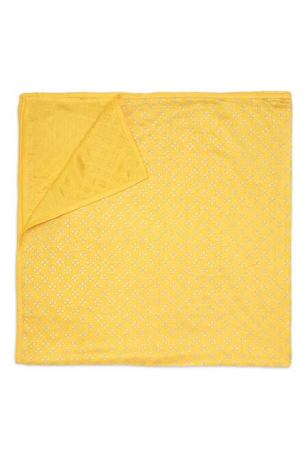 Shop Tiber Taber Yellow Geometric Print Swaddle at Aza Fashions Shop_Tiber Taber_Yellow Geometric Print Swaddle_at_Aza_Fashions