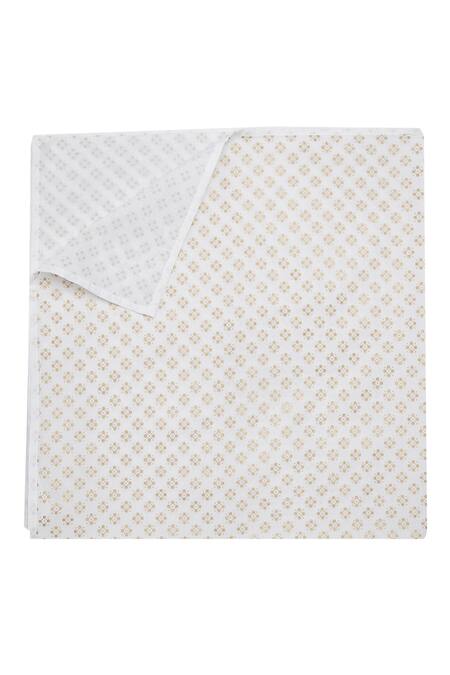 Shop Tiber Taber White Geometric Print Swaddle at Aza Fashions Shop_Tiber Taber_White Geometric Print Swaddle_at_Aza_Fashions