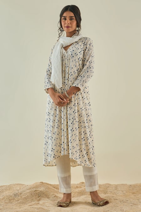 Lahario Cotton Textile Kurta Set 