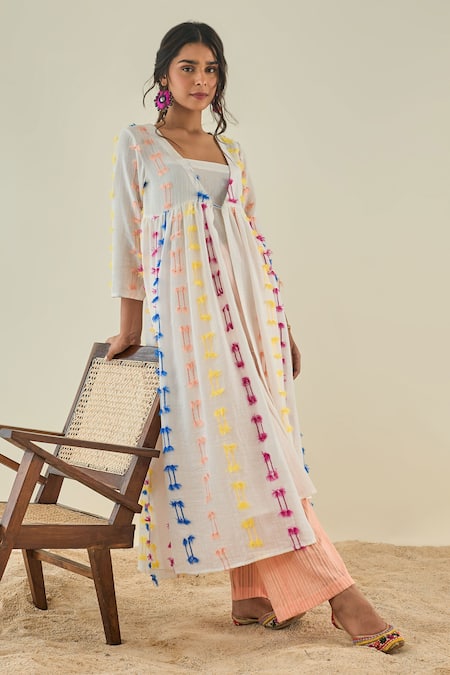 LAHARIO Embroidered Jacket & Kurta Set 