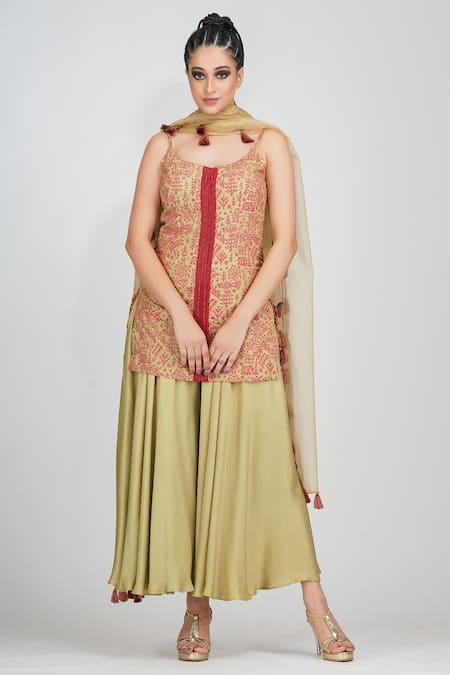 Buy Shruti S Red Kurta Silksharara Modaldupatta Organza Bead Work, Cutdana Work, Set Online at Aza Fashions Buy_Shruti S_Red Kurta Silksharara Modaldupatta Organza Bead Work, Cutdana Work, Set_Online_at_Aza_Fashions