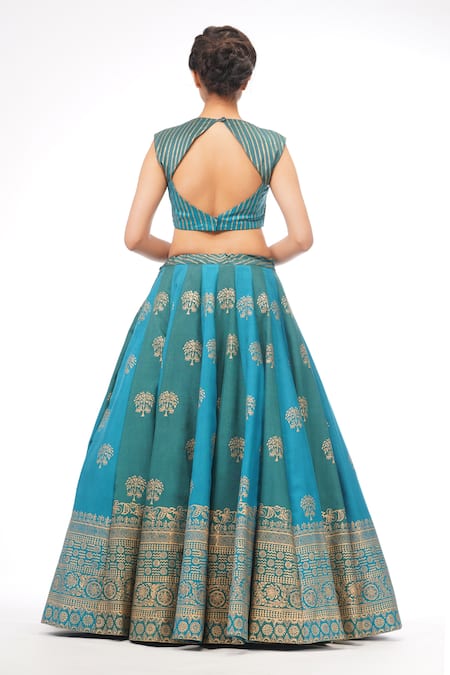 Shruti S Silk Floral Print Lehenga Set 