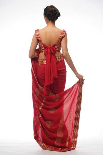 Shruti S Floral Print Saree With Blouse 
