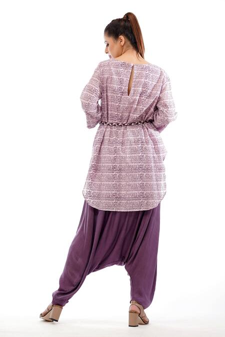 Shop Shruti S Pink Kurta Mulmuldhoti Pant Modal Satin Hand Block Print Round And Dhoti Set at Aza Fashions Shop_Shruti S_Pink Kurta Mulmuldhoti Pant Modal Satin Hand Block Print Round And Dhoti Set_at_Aza_Fashions