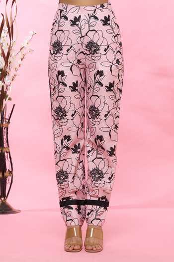 SONAM PARMAR JHAWAR_Pink Nargis Cotton Shirt And Pant Set_at_Aza_Fashions