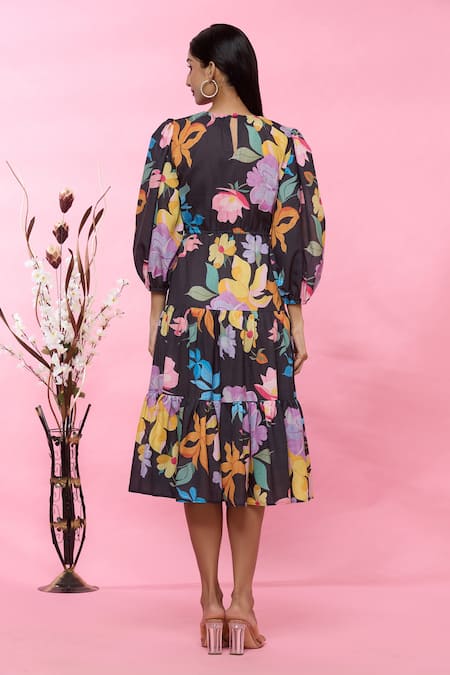 Sonam Parmar Jhawar Linen Floral Print Dress 