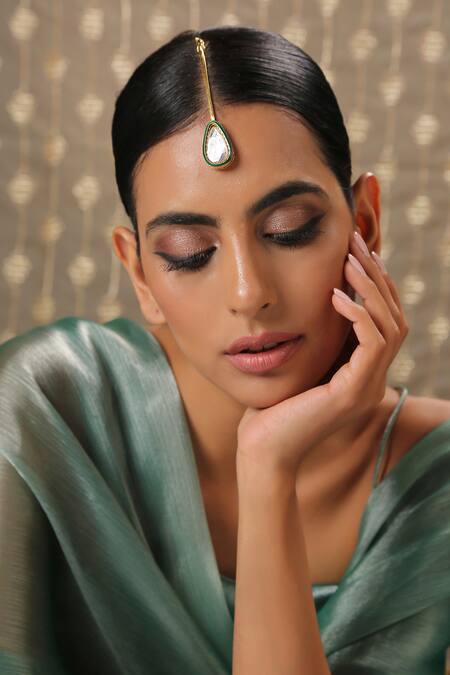 Buy Paisley Pop Gold Plated Polki Maangtikka Online at Aza Fashions Buy_Paisley Pop_Gold Plated Polki Maangtikka _Online_at_Aza_Fashions