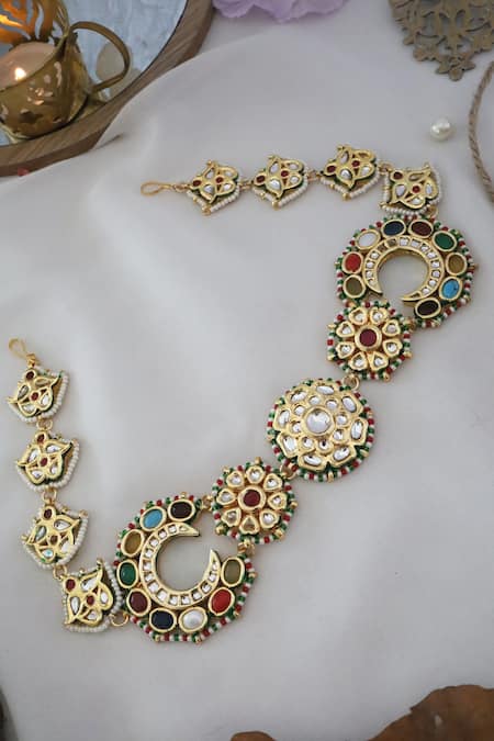 Shop_Paisley Pop_Multi Color Stone Multicolor Embellished Headband _Online_at_Aza_Fashions