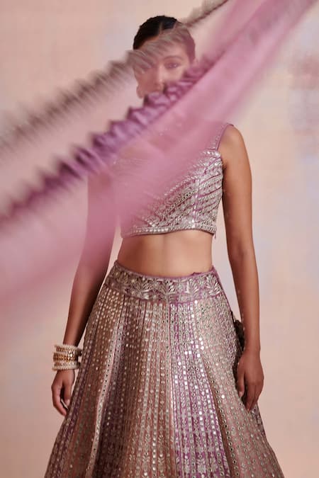 Buy SUHINO Purple Organza, Slub Silk Mirror , Zari Sweetheart Bridal Lehenga Set Online at Aza Fashions Buy_SUHINO_Purple Organza, Slub Silk Mirror , Zari Sweetheart Bridal Lehenga Set _Online_at_Aza_Fashions