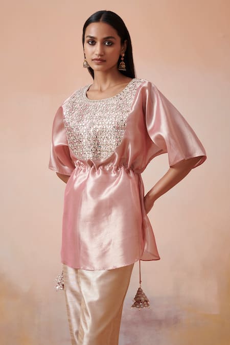 SUHINO Mirror Embroidered Kaftan Set 