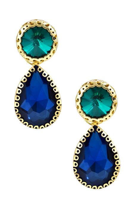 Curio Cottage Blue Stones Drop Earrings