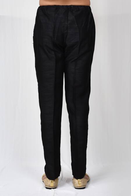 Nayantara Couture_Black Silk Elasticated Pant_Online_at_Aza_Fashions