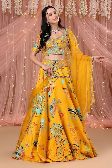 Indian wear lehenga | Yellow lehenga, Fashion, Lehenga