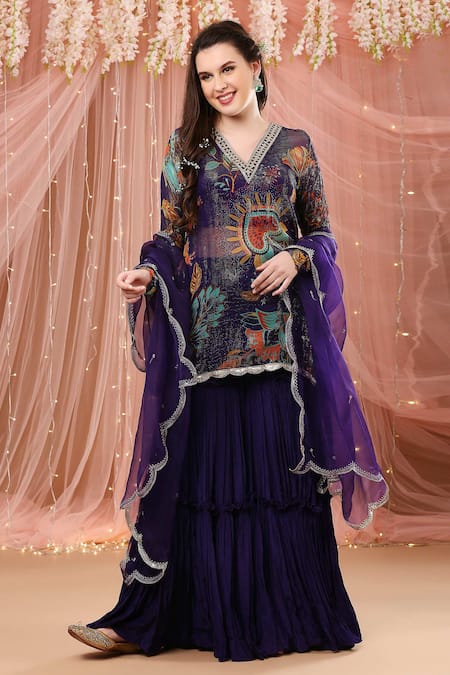 Aayushi Maniar Floral Print Kurta Gharara Set 