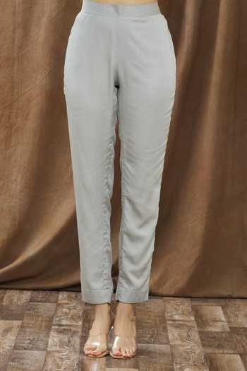 Shop_Gaurav katta_Grey Moda Silk Thread, Gota Patti And Sequin Round Embroidered Kurta Pant Set _Online_at_Aza_Fashions