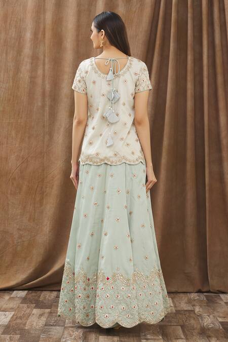 Gaurav Katta Embroidered Kurta Lehenga Set 