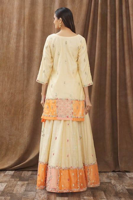 Gaurav Katta Chanderi Kurta Lehenga Set 