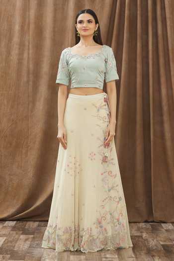 Buy Gaurav katta Beige Pearl, Sequin And Beads, Thread Round Embroidered Lehenga Set Online at Aza Fashions Buy_Gaurav katta_Beige Pearl, Sequin And Beads, Thread Round Embroidered Lehenga Set _Online_at_Aza_Fashions
