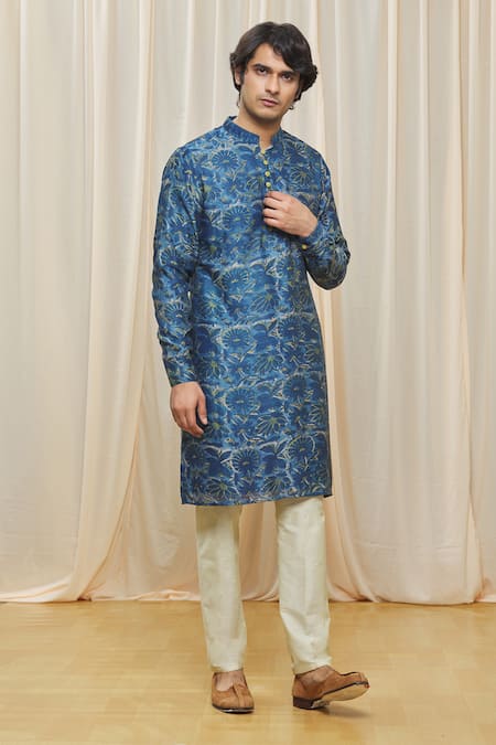 Gaurav Katta Chanderi Floral Print Kurta 