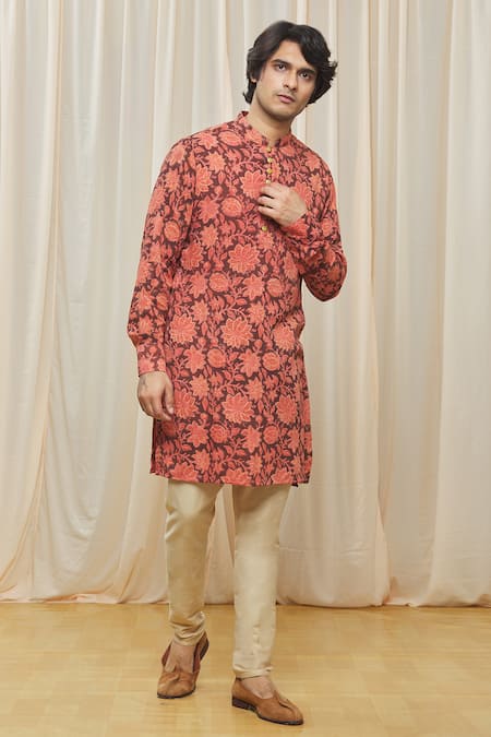 Gaurav Katta Cotton Floral Print Kurta 