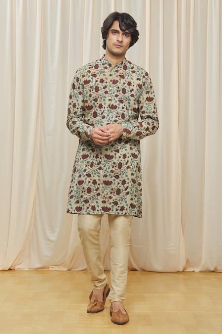 Gaurav Katta Cotton Floral Print Kurta 