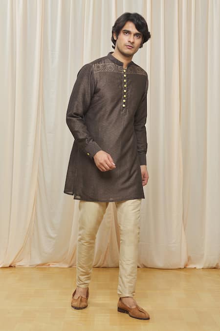 Buy Gaurav Katta Green Chanderi Printed Geometric Kurta Online at Aza Fashions Buy_Gaurav Katta_Green Chanderi Printed Geometric Kurta _Online_at_Aza_Fashions