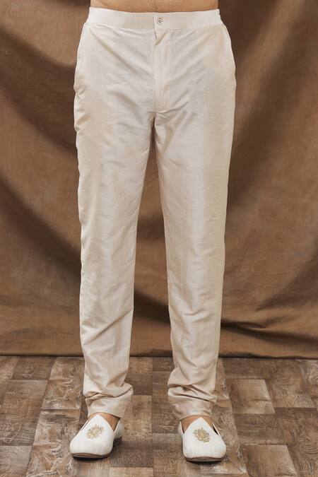 Kora By Nilesh Mitesh_White Jodhpuri Nysha , Mysore Floral Embroidered Jacket Kurta Set_at_Aza_Fashions