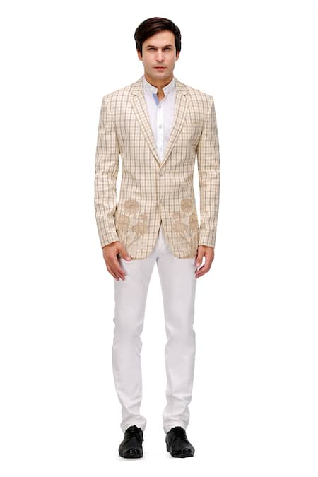 A!A By Abrar Ali Linen Checkered Jacket 