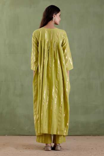 Musal Padmini Cotton Striped Anarkali Set 