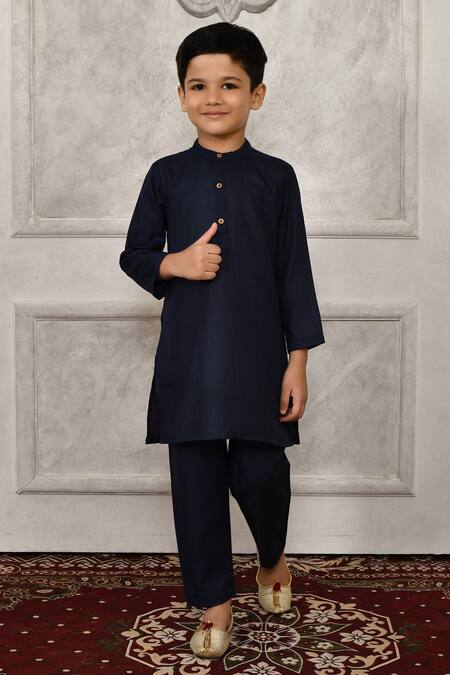 Buy_Petite Pomme_Multi Color Silk Embroidery Floral Woven Bundi And Kurta Set_Online_at_Aza_Fashions