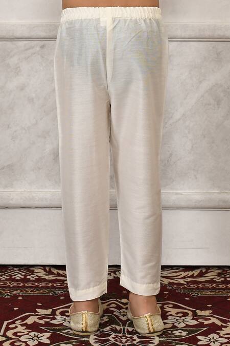 Petite Pomme Blue Silk Embroidery Floral Printed Kurta Set at Aza Fashions Petite Pomme_Blue Silk Embroidery Floral Printed Kurta Set_at_Aza_Fashions